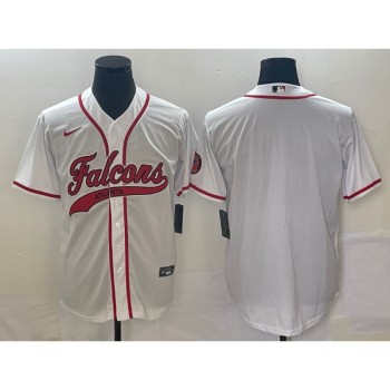 Men's Atlanta Falcons Blank White With Patch Cool Base Stitched Baseball Jersey Men's Atlanta Falcons Blank White With Patch Cool Base Stitched Baseball Jersey