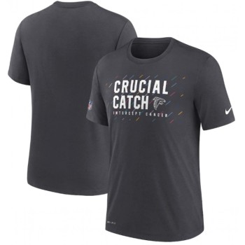 Men's Atlanta Falcons Charcoal 2021 Crucial Catch Performance T-Shirt Men's Atlanta Falcons Charcoal 2021 Crucial Catch Performance T-Shirt