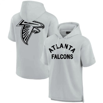 Men's Atlanta Falcons Gray Super Soft Fleece Short Sleeve Hoodie Men's Atlanta Falcons Gray Super Soft Fleece Short Sleeve Hoodie