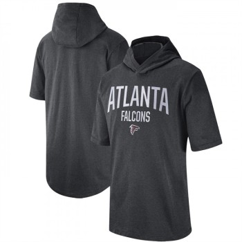 Men's Atlanta Falcons Heathered Charcoal Sideline Training Hoodie Performance T-Shirt Men's Atlanta Falcons Heathered Charcoal Sideline Training Hoodie Performance T-Shirt