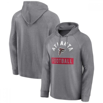 Men's Atlanta Falcons Heathered Gray No Time Off Raglan Pullover Hoodie Men's Atlanta Falcons Heathered Gray No Time Off Raglan Pullover Hoodie