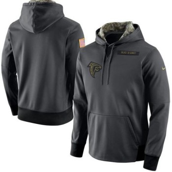 Men's Atlanta Falcons Anthracite Salute to Service Player Performance Hoodie