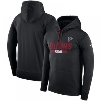 Men's Atlanta Falcons Black Sideline Team Name Performance Pullover Hoodie Men's Atlanta Falcons Black Sideline Team Name Performance Pullover Hoodie