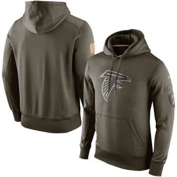 Men's Atlanta Falcons Olive Salute To Service KO Performance Hoodie