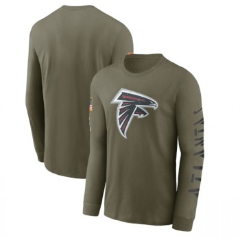 Men's Atlanta Falcons Olive 2022 Salute to Service Long Sleeve T-Shirt Men's Atlanta Falcons Olive 2022 Salute to Service Long Sleeve T-Shirt