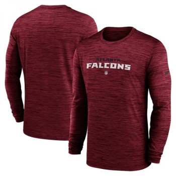 Men's Atlanta Falcons Red Sideline Team Velocity Performance Long Sleeve T-Shirt Men's Atlanta Falcons Red Sideline Team Velocity Performance Long Sleeve T-Shirt