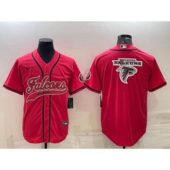 Men's Atlanta Falcons Red Team Big Logo With Patch Cool Base Stitched Baseball Jersey Men's Atlanta Falcons Red Team Big Logo With Patch Cool Base Stitched Baseball Jersey