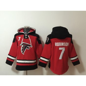 Men's Atlanta Falcons #7 Bijan Robinson Red Ageless Must-Have Lace-Up Pullover Hoodie Men's Atlanta Falcons #7 Bijan Robinson Red Ageless Must-Have Lace-Up Pullover Hoodie