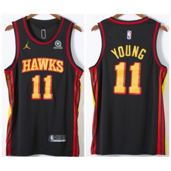 Men's Atlanta Hawks #11 Trae Young Black Stitched Jersey