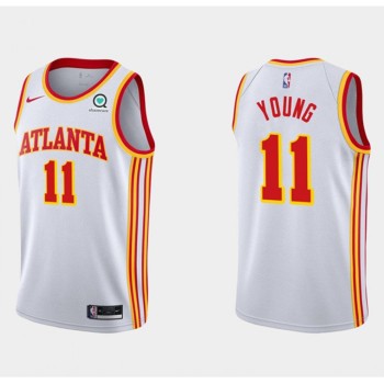 Men's Atlanta Hawks #11 Trae Young White Stitched Jersey Men's Atlanta Hawks #11 Trae Young White Stitched Jersey