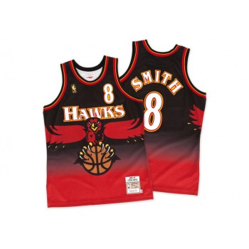 Men's Atlanta Hawks #8 Steve Smith Red 1996-1997 Throwback Stitched Jersey