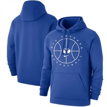 Men's BYU Cougars Royal Basketball Icon Club Fleece Pullover Hoodie Men's BYU Cougars Royal Basketball Icon Club Fleece Pullover Hoodie
