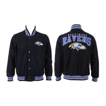 Men's Baltimore Ravens Black Stitched Jacket Men's Baltimore Ravens Black Stitched Jacket