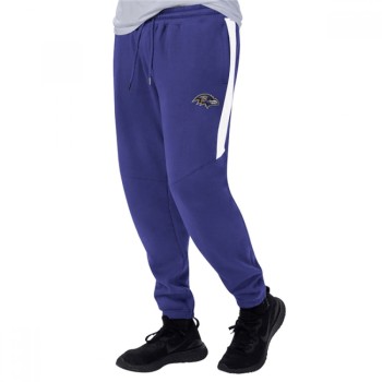 Men's Baltimore Ravens Starter Purple/White Goal Post Fleece Pants Men's Baltimore Ravens Starter Purple/White Goal Post Fleece Pants