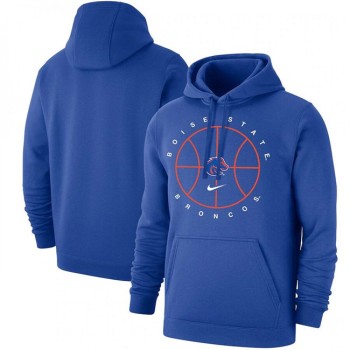 Men's Boise State Broncos Royal Basketball Icon Club Fleece Pullover Hoodie Men's Boise State Broncos Royal Basketball Icon Club Fleece Pullover Hoodie
