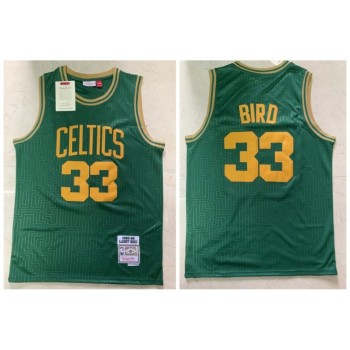 Men's Boston Celtics #33 Larry Bird Green 1965-1966 Stitched Jersey