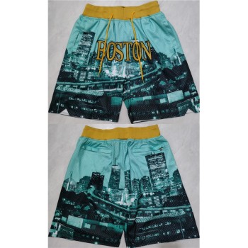 Men's Boston Celtics Aqua/Black Shorts (Run Small) Men's Boston Celtics Aqua/Black Shorts (Run Small)