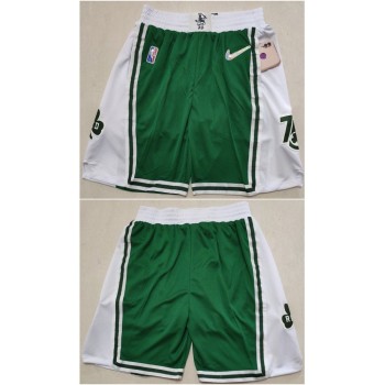 Men's Boston Celtics Green/White 75th Anniversary Shorts (Run Small)