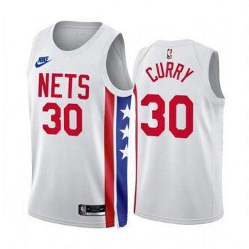 Men's Brooklyn Nets #30 Seth Curry 2022/23 White Classic Edition Stitched Basketball Jersey Men's Brooklyn Nets #30 Seth Curry 2022/23 White Classic Edition Stitched Basketball Jersey