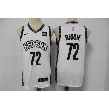Men's Brooklyn Nets #72 Biggie 2020 White City Edition Stitched Jersey Men's Brooklyn Nets #72 Biggie 2020 White City Edition Stitched Jersey