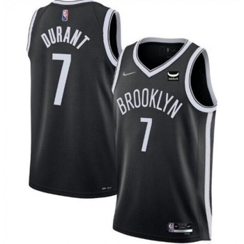 Men's Brooklyn Nets #7 Kevin Durant 2021 75th Anniversary Black Stitched Basketball Jersey Men's Brooklyn Nets #7 Kevin Durant 2021 75th Anniversary Black Stitched Basketball Jersey