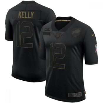 Men's Buffalo Bills #12 Jim Kelly 2020 Black Salute To Service Limited Stitched Jersey Men's Buffalo Bills #12 Jim Kelly 2020 Black Salute To Service Limited Stitched Jersey