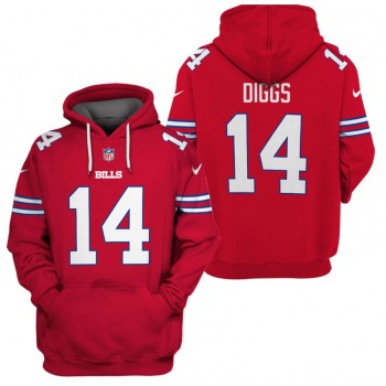 Men's Buffalo Bills #14 Stefon Diggs 2021 Red Pullover Hoodie Men's Buffalo Bills #14 Stefon Diggs 2021 Red Pullover Hoodie