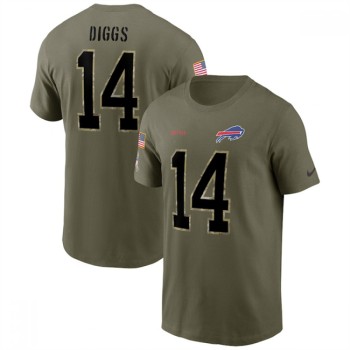 Men's Buffalo Bills #14 Stefon Diggs 2022 Olive Salute to Service T-Shirt Men's Buffalo Bills #14 Stefon Diggs 2022 Olive Salute to Service T-Shirt