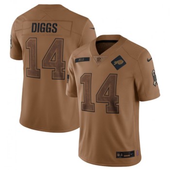 Men's Buffalo Bills #14 Stefon Diggs 2023 Brown Salute To Service Limited Stitched Jersey Men's Buffalo Bills #14 Stefon Diggs 2023 Brown Salute To Service Limited Stitched Jersey