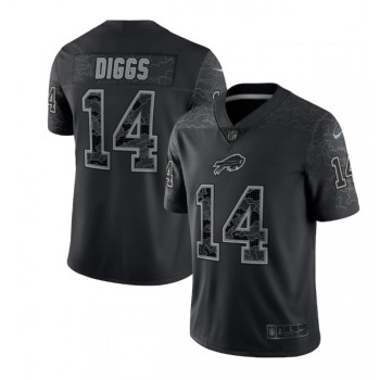 Men's Buffalo Bills #14 Stefon Diggs Black Reflective Limited Stitched Football Jersey Men's Buffalo Bills #14 Stefon Diggs Black Reflective Limited Stitched Football Jersey
