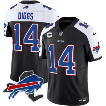 Men's Buffalo Bills #14 Stefon Diggs Black/White 2023 F.U.S.E. New York Patch and 3-Star C Patch Vapor Untouchable Limited Stitched Football Jersey Men's Buffalo Bills #14 Stefon Diggs Black/White 2023 F.U.S.E. New York Patch and 3-Star C Patch Vapor Untouchable Limited Stitched Football Jersey