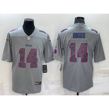Men's Buffalo Bills #14 Stefon Diggs Grey With Patch Atmosphere Fashion Stitched Jersey Men's Buffalo Bills #14 Stefon Diggs Grey With Patch Atmosphere Fashion Stitched Jersey