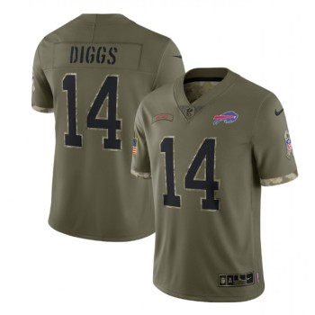 Men's Buffalo Bills #14 Stefon Diggs Olive 2022 Salute To Service Limited Stitched Jersey Men's Buffalo Bills #14 Stefon Diggs Olive 2022 Salute To Service Limited Stitched Jersey