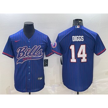 Men's Buffalo Bills #14 Stefon Diggs Royal With Patch Cool Base Stitched Baseball Jersey Men's Buffalo Bills #14 Stefon Diggs Royal With Patch Cool Base Stitched Baseball Jersey