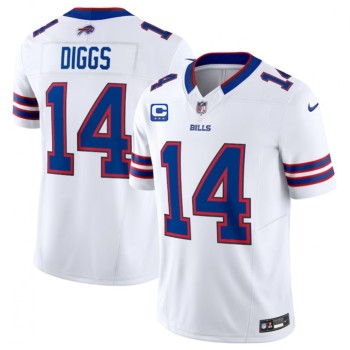 Men's Buffalo Bills #14 Stefon Diggs White 2023 F.U.S.E. With 3-Star C Patch Vapor Untouchable Limited Stitched Jersey Men's Buffalo Bills #14 Stefon Diggs White 2023 F.U.S.E. With 3-Star C Patch Vapor Untouchable Limited Stitched Jersey
