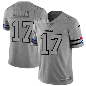 Men's Buffalo Bills #17 Josh Allen 2019 Gray Gridiron Team Logo Limited Stitched NFL Jersey Men's Buffalo Bills #17 Josh Allen 2019 Gray Gridiron Team Logo Limited Stitched NFL Jersey