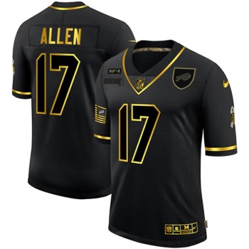 Men's Buffalo Bills #17 Josh Allen 2020 Black/Gold Salute To Service Limited Stitched Jersey Men's Buffalo Bills #17 Josh Allen 2020 Black/Gold Salute To Service Limited Stitched Jersey