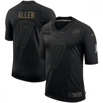 Men's Buffalo Bills #17 Josh Allen 2020 Black Salute To Service Limited Stitched Jersey Men's Buffalo Bills #17 Josh Allen 2020 Black Salute To Service Limited Stitched Jersey
