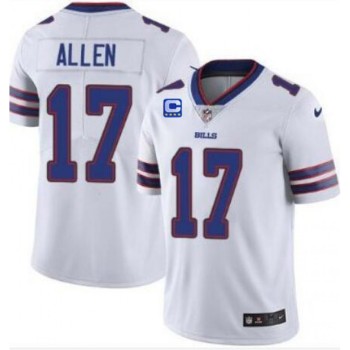 Men's Buffalo Bills #17 Josh Allen 2022 White With 4-star C Patch Vapor Untouchable Limited Stitched Jersey Men's Buffalo Bills #17 Josh Allen 2022 White With 4-star C Patch Vapor Untouchable Limited Stitched Jersey