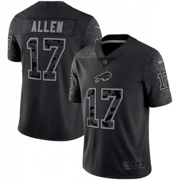 Men's Buffalo Bills #17 Josh Allen Black Reflective Limited Stitched Football Jersey Men's Buffalo Bills #17 Josh Allen Black Reflective Limited Stitched Football Jersey