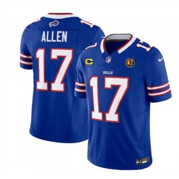 Men's Buffalo Bills #17 Josh Allen Blue 2023 F.U.S.E. With 4-star C Ptach And John Madden Patch Vapor Limited Stitched Football Jersey Men's Buffalo Bills #17 Josh Allen Blue 2023 F.U.S.E. With 4-star C Ptach And John Madden Patch Vapor Limited Stitched Football Jersey