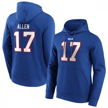 Men's Buffalo Bills #17 Josh Allen Blue Hoodie Men's Buffalo Bills #17 Josh Allen Blue Hoodie