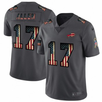 Men's Buffalo Bills #17 Josh Allen Grey 2019 Salute To Service USA Flag Fashion Limited Stitched NFL Jersey Men's Buffalo Bills #17 Josh Allen Grey 2019 Salute To Service USA Flag Fashion Limited Stitched NFL Jersey