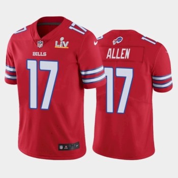 Men's Buffalo Bills #17 Josh Allen Red 2021 Super Bowl LV Stitched NFL Jersey Men's Buffalo Bills #17 Josh Allen Red 2021 Super Bowl LV Stitched NFL Jersey