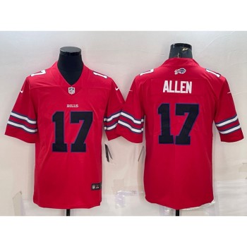 Men's Buffalo Bills #17 Josh Allen Red Black Stitched Football Jersey Men's Buffalo Bills #17 Josh Allen Red Black Stitched Football Jersey