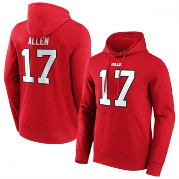 Men's Buffalo Bills #17 Josh Allen Red Hoodie Men's Buffalo Bills #17 Josh Allen Red Hoodie