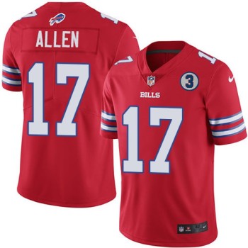 Men's Buffalo Bills #17 Josh Allen Red With NO.3 Patch Vapor Untouchable Limited Stitched NFL Jersey Men's Buffalo Bills #17 Josh Allen Red With NO.3 Patch Vapor Untouchable Limited Stitched NFL Jersey