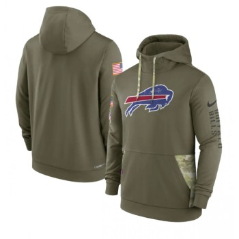 Men's Buffalo Bills 2022 Olive Salute to Service Therma Performance Pullover Hoodie Men's Buffalo Bills 2022 Olive Salute to Service Therma Performance Pullover Hoodie