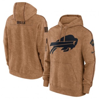 Men's Buffalo Bills 2023 Brown Salute to Service Pullover Hoodie Men's Buffalo Bills 2023 Brown Salute to Service Pullover Hoodie