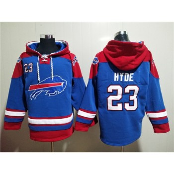 Men's Buffalo Bills #23 Micah Hyde Red/Blue Ageless Must-Have Lace-Up Pullover Hoodie Men's Buffalo Bills #23 Micah Hyde Red/Blue Ageless Must-Have Lace-Up Pullover Hoodie